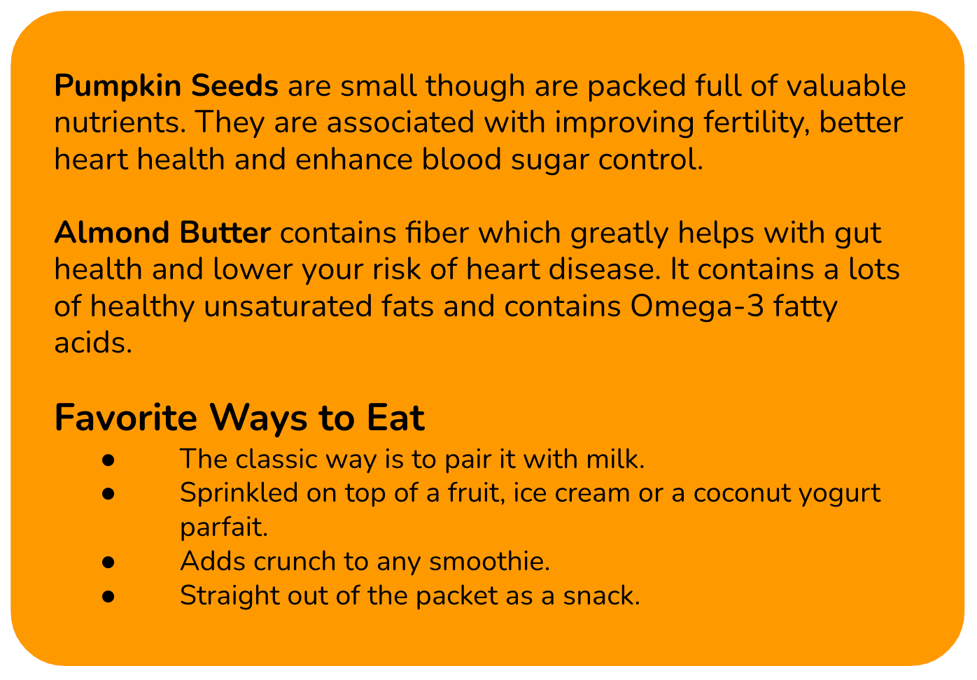 Pumpkin Seeds Almond Butter Granola